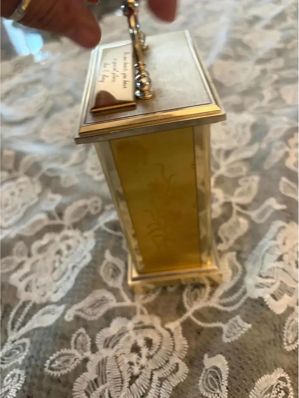 A vintage Bulova quartz carriage clock made in Germany. [COPY]